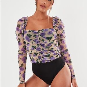 NWT Missguided Floral Bodysuit Size US 6